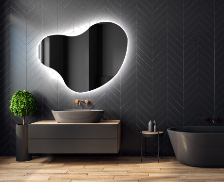 Lustro plama LED nieregularne z oświetleniem na ścianę N221 #2
