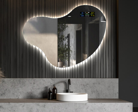 Lustro plama LED nieregularne z oświetleniem na ścianę N221 #5