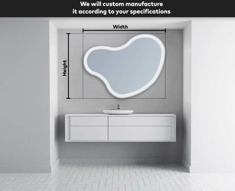 Neregulārais spogulis ar LED apgaismojumu dekoratīvs dizains N222 #5
