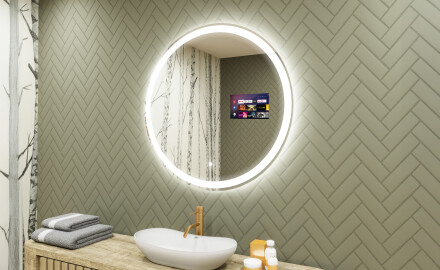 Apaļš LED vannas istabas spogulis ar aizmugurējo apgaismojumu L76 90cm - SmartScreen, DualColor