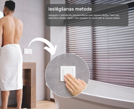 Apaļš LED vannas istabas spogulis ar aizmugurējo apgaismojumu, 70 cm, ar vēsu LED krāsu 7000K, siltu krāsu 3000K vai neitrālu krāsu 4500K #4