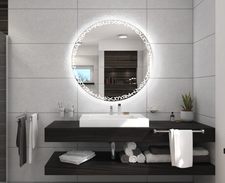 Okrągłe lustro łazienkowe podświetlane LED na baterie L115 #4