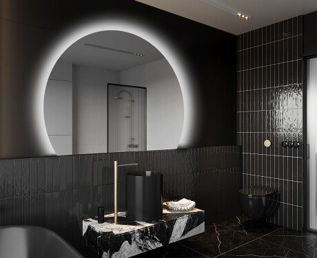 Pusapļa spogulis LED izgaismots sienas spogulis W221