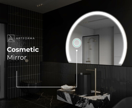 Pusapaļš spogulis ar LED apgaismojumu W222 #6