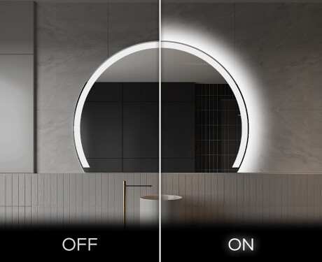 Pusapaļš spogulis ar LED apgaismojumu W222 #3