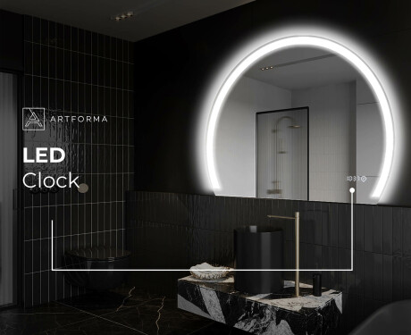 Pusapaļš spogulis ar LED apgaismojumu W222 #9