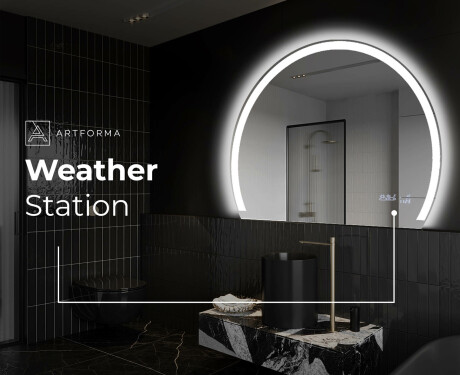 Pusapaļš spogulis ar LED apgaismojumu W222 #7