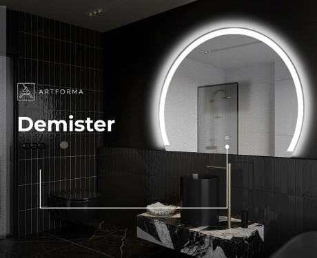 Pusapaļš spogulis ar LED apgaismojumu W222 #9