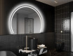 Pusapļa spogulis LED izgaismots sienas spogulis W223