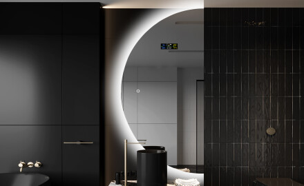 Pusapaļš spogulis ar LED apgaismojumu D221