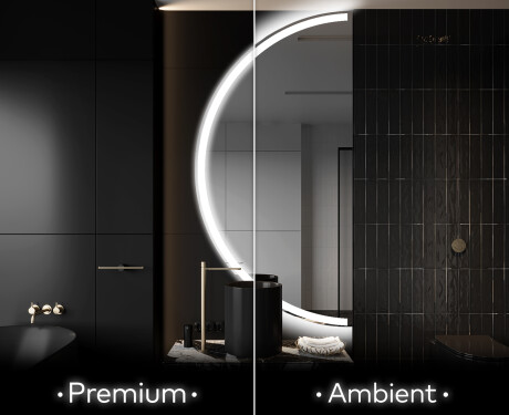 Pusapaļš spogulis ar LED apgaismojumu D222