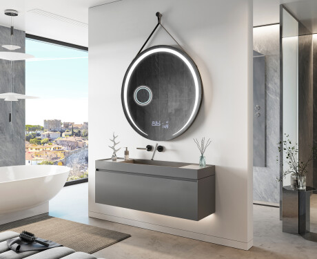 Apaļš piekaramais spogulis ar apgaismojumu L98