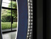 Okrągłe lustro do łazienki dekoracyjne z oświetleniem LED - Blue Drawing #9