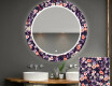 Okrągłe lustro do łazienki dekoracyjne z oświetleniem LED - Elegant Flowers