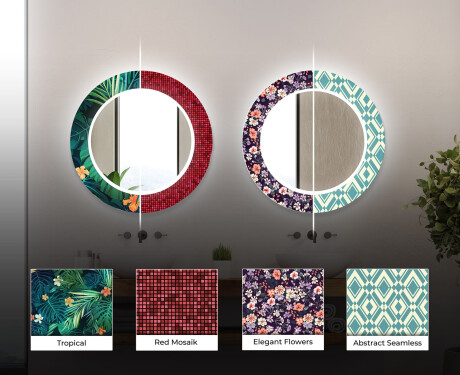 Okrągłe Lustro Łazienkowe Dekoracyjne Podświetlane LED Ornament #4
