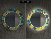 Okrągłe podświetlane lustro dekoracyjne LED do jadalni - Abstract Geometric #6