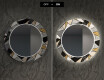 Okrągłe podświetlane lustro dekoracyjne LED do jadalni - Marble Pattern #6