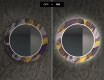 Okrągłe podświetlane lustro dekoracyjne LED do jadalni - Round Stamp #6