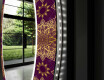 Okrągłe podświetlane lustro dekoracyjne LED do salonu - Gold Mandala #9