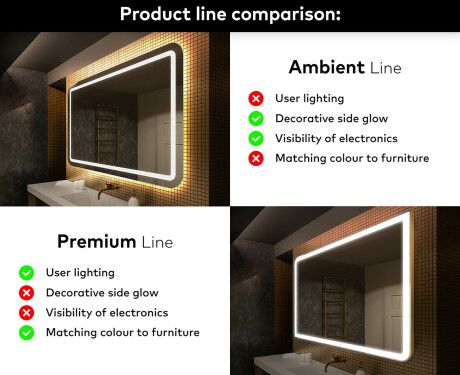 Dizainera LED vannas istabas spogulis ar aizmugurējo apgaismojumu L146 #2