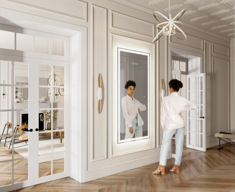 Duże lustro ścienne pionowe podświetlane do przedpokoju LED L01 #3