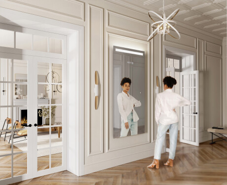Duże lustro ścienne pionowe podświetlane do przedpokoju LED L12 #3