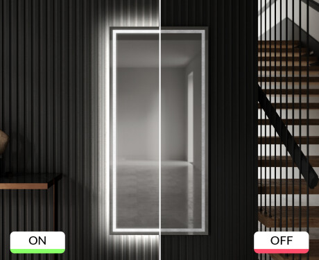 Duże Lustro Pionowe Wiszące Do Przedpokoju LED L49 #4