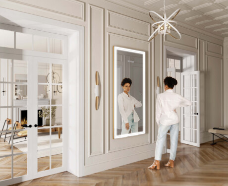 Pionowe lustro w ramie dekoracyjne podświetlane do przedpokoju LED L57 #6