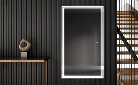 Pionowe lustro w ramie dekoracyjne podświetlane do przedpokoju LED L57