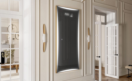 Pionowe lustro w ramie dekoracyjne podświetlane do przedpokoju LED L77