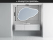 Neregulārais spogulis ar LED apgaismojumu dekoratīvs dizains P222 #5