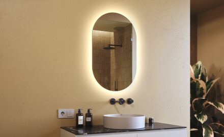 Lustro Łazienkowe Podświetlane 50x80cm z zimną barwą LED 7000K, ciepłą barwą 3000K lub barwą neutralną 4500K