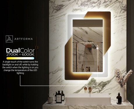 Vertikālais dizaina LED spogulis ar aizmugurējo apgaismojumu - Retro #10