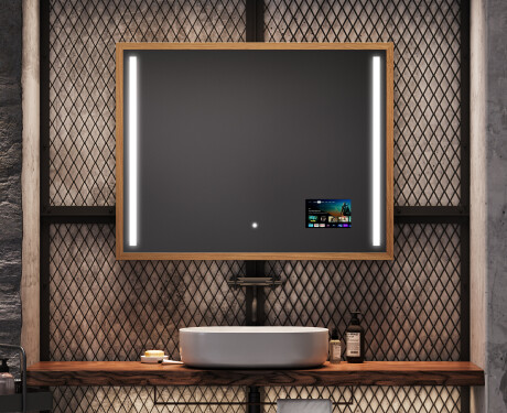 Prostokątne Lustro Łazienkowe LED Loft FrameLine L02
