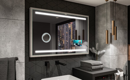 Prostokątne Lustro Łazienkowe LED Loft FrameLine L09