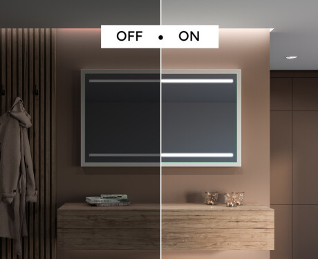 Prostokątne Lustro Łazienkowe Z Ramą LED Loft FrameLine L23 #3