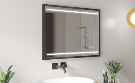 Prostokątne Lustro Łazienkowe Z Ramą LED Loft FrameLine L23