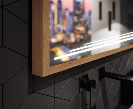 Prostokątne Lustro Łazienkowe LED W Ramie Loft FrameLine L75 #2
