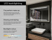 Taisnstūra formas vannas istabas spogulis ar LED apgaismojumu FrameLine L75 #4
