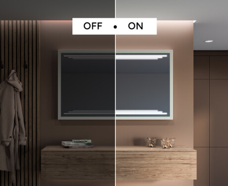 Prostokątne Lustro Łazienkowe LED W Ramie Loft FrameLine L75 #3