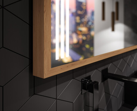 Prostokątne Lustro Łazienkowe LED Loft FrameLine L131 #2