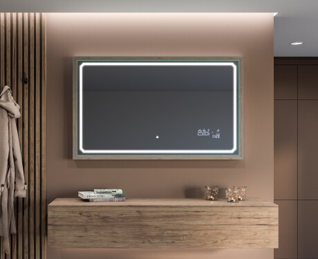 Prostokątne Lustro Łazienkowe Z Ramą LED Loft FrameLine L137 #6