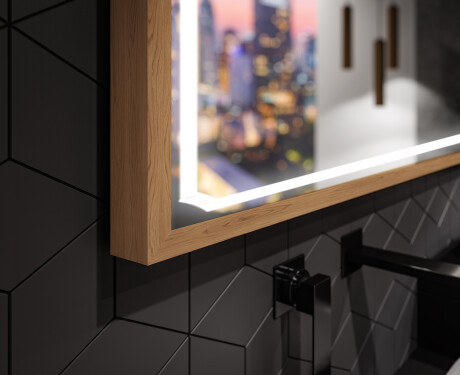 Prostokątne Lustro Łazienkowe Z Ramą LED Loft FrameLine L137 #2