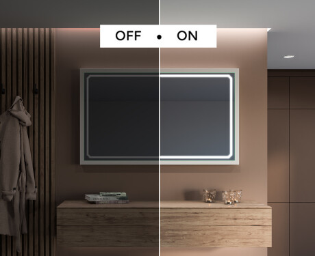 Prostokątne Lustro Łazienkowe Z Ramą LED Loft FrameLine L137 #3