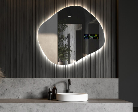 Neregulārais spogulis ar LED apgaismojumu dekoratīvs dizains R221 #5