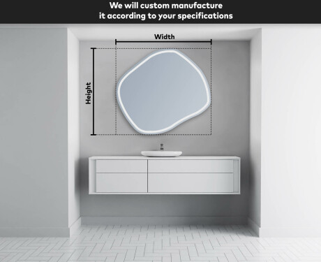 Neregulārais spogulis ar LED apgaismojumu dekoratīvs dizains R223 #4