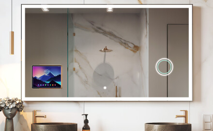 Viedais LED vannas istabas spogulis ar Displine Apple L01 rāmi