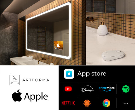 Prostokątne Lustro Łazienkowe Podświetlane LED Smart L138 Apple #2