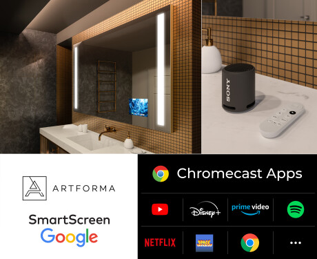 Vieds vannas istabas spogulis ar LED apgaismojumu L02 Google sērija #2