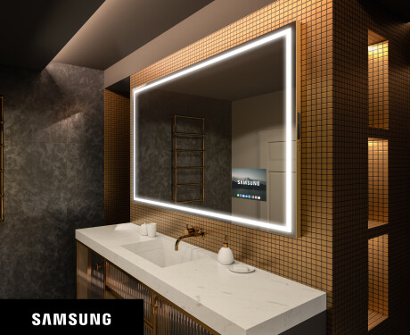 Inteligentne Lustro Łazienkowe Podświetlane Prostokątne LED Smart L49 Samsung